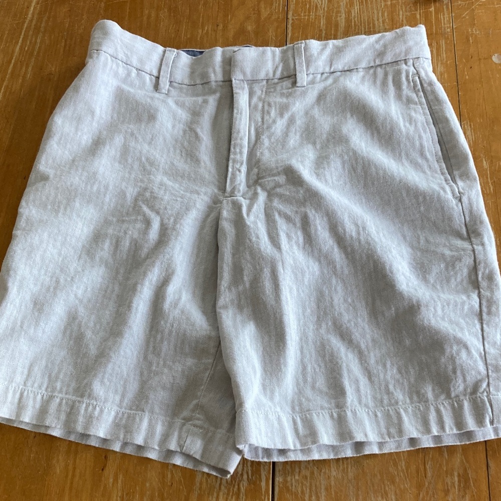 Banana Republic Aiden Club Men’s Cotton Light Gray Flat Front Shorts Size 29